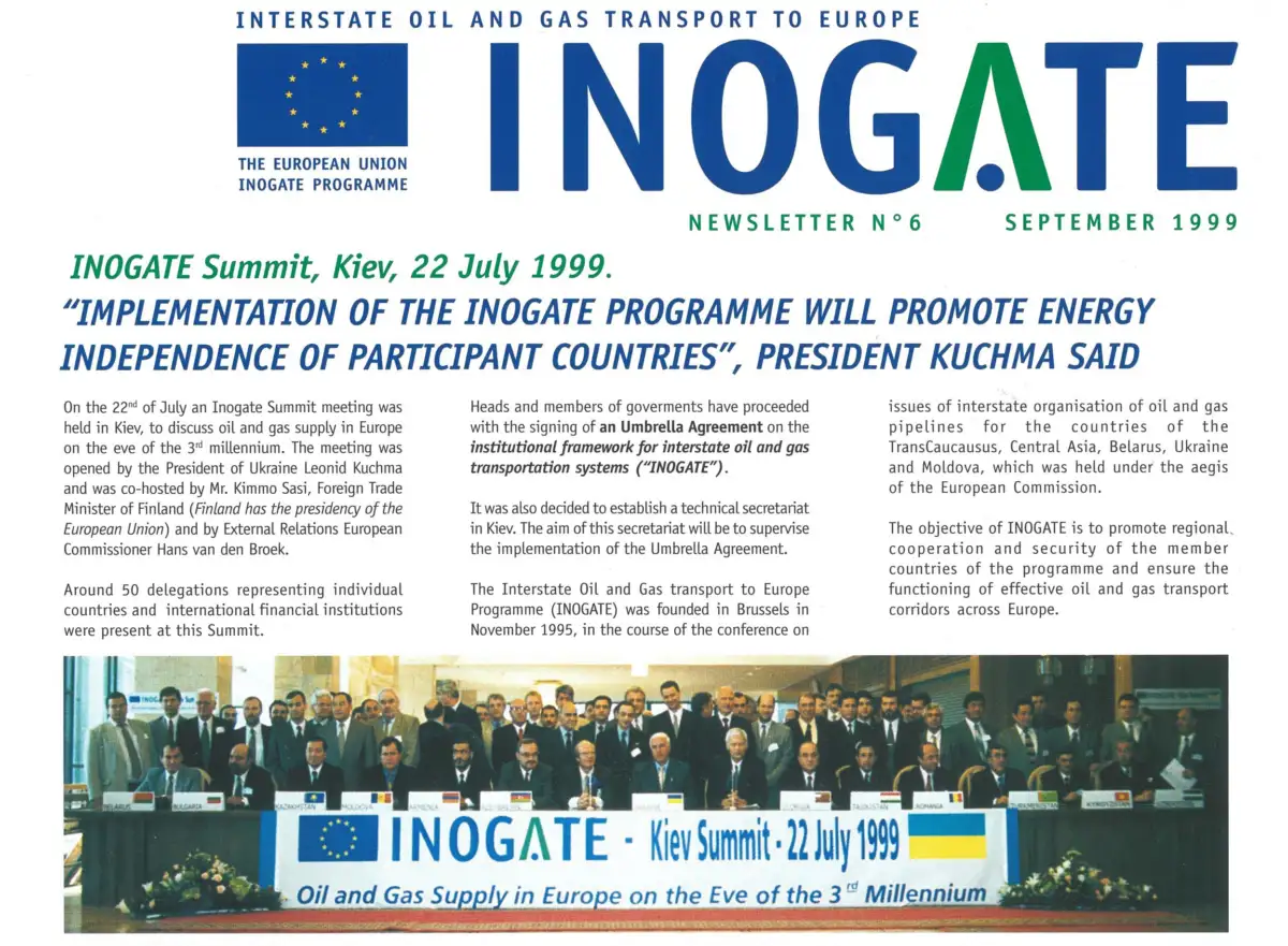 Cecoforma gagne son premier contrat cadre important avec la Commission Européenne : le projet INOGATE (Interstate Oil and Gas Transportation to Europe).